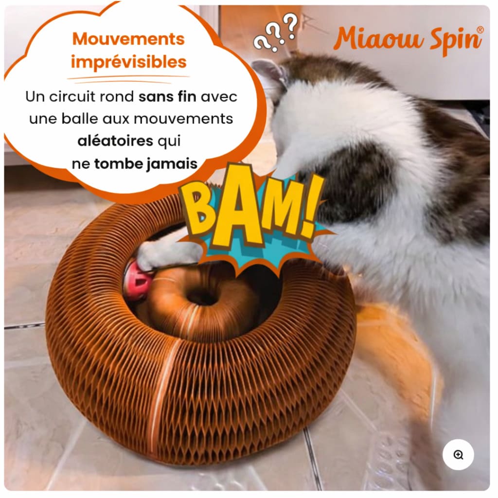 MiaouwSpin™ | Griffoir interactif pour chats