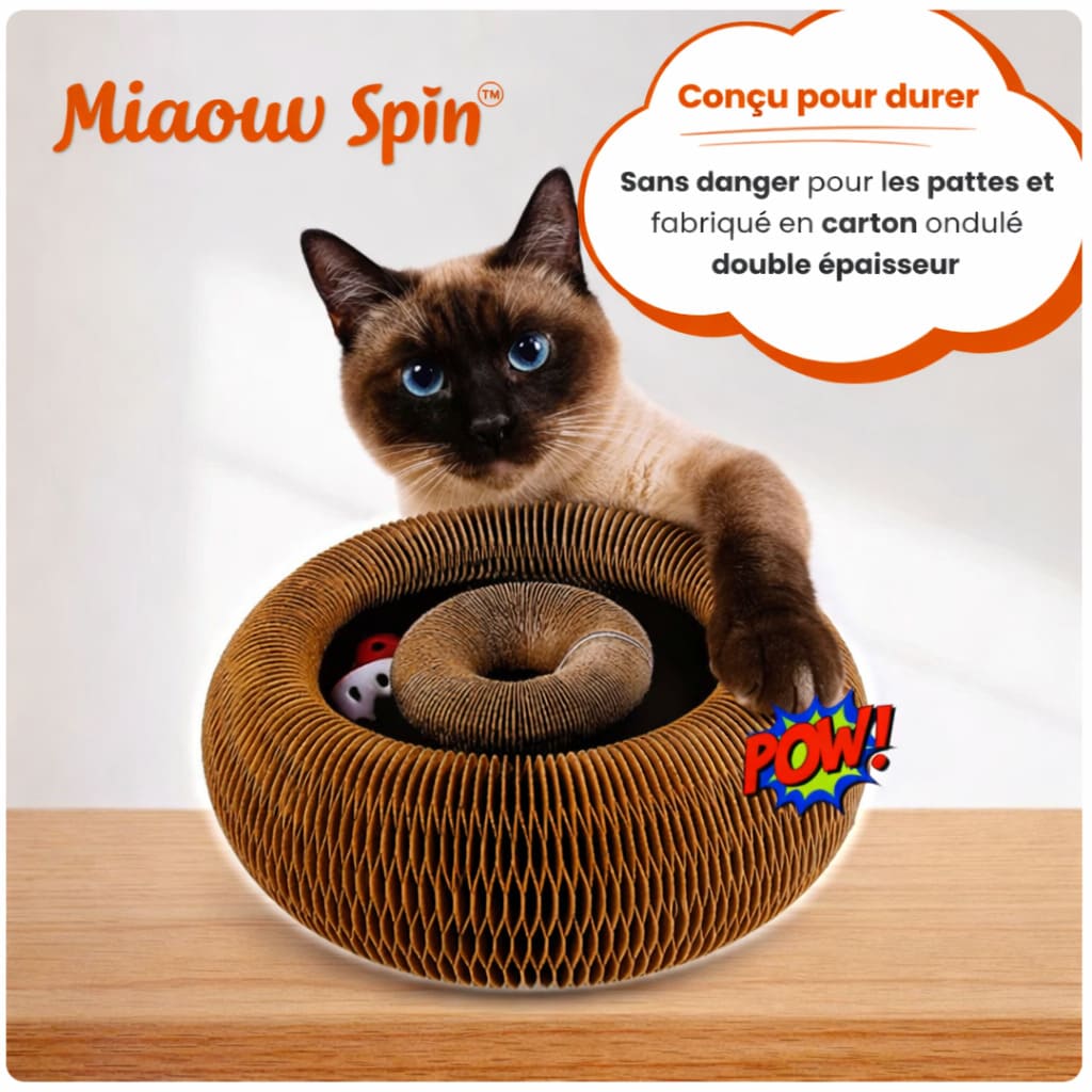 MiaouwSpin™ | Griffoir interactif pour chats