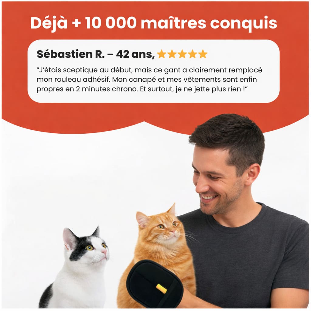 Éliminateur de Poils de Chat Efficace - Brosse Nettoyage Poils Animaux MiaouwClean™