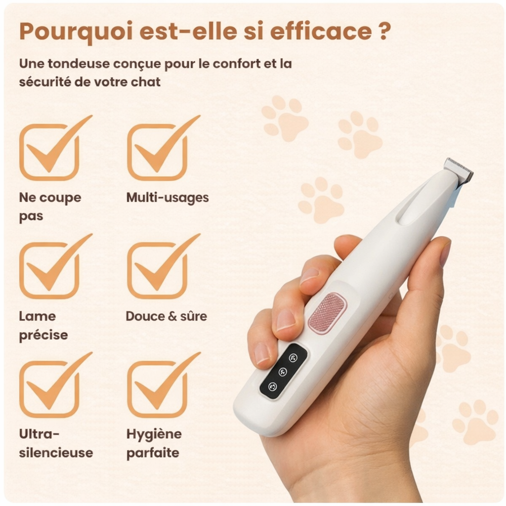MiaouwClean™ Tondeuse de précision pour chat