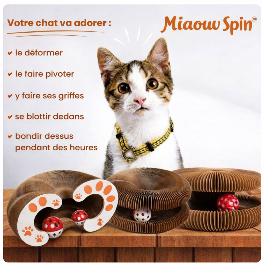 MiaouwSpin™ | Griffoir interactif pour chats